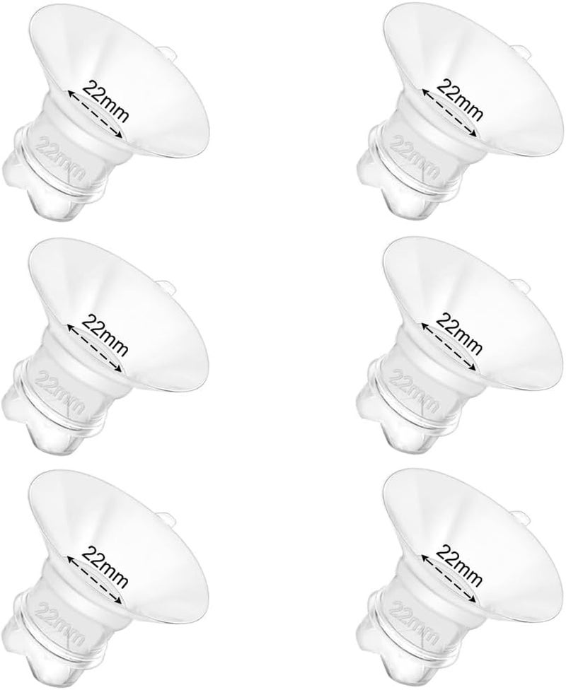 BDICOVE 6pcs Updated Silicone Flange Insert 22mm Compatible with Momcozy/Medela/Spectra/Eufy/Lansinoh/TSRETE/Elvie/NCVI/Paruu Breast Pump, for 24mm Flange/Shield, Breastfeeding Essential Replacement Pump Part - Image 1